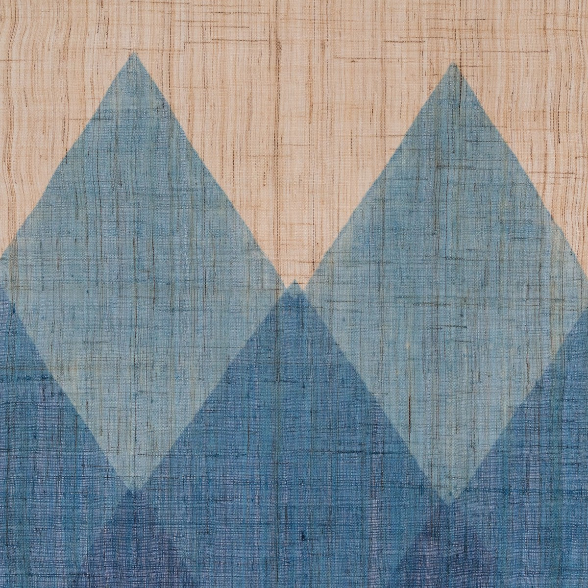 Japanese Fabric Wall Tapestry – Mountain Peaks Indigo Hand-Dyed Wall Hanging Decor