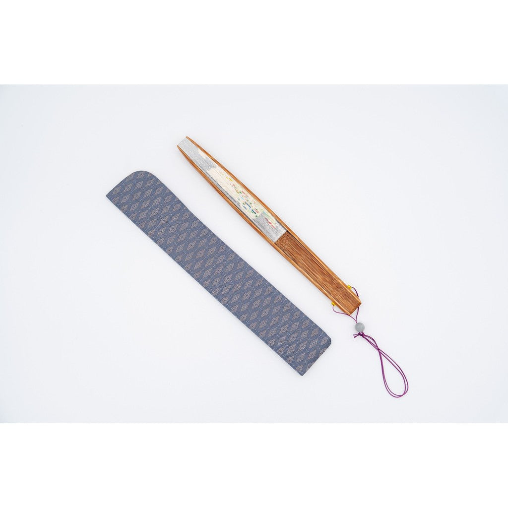 Japanese Hand Fan – Web Exclusive Bonus Kyo-Shu Folding Autumn Grasses on Si, Gift