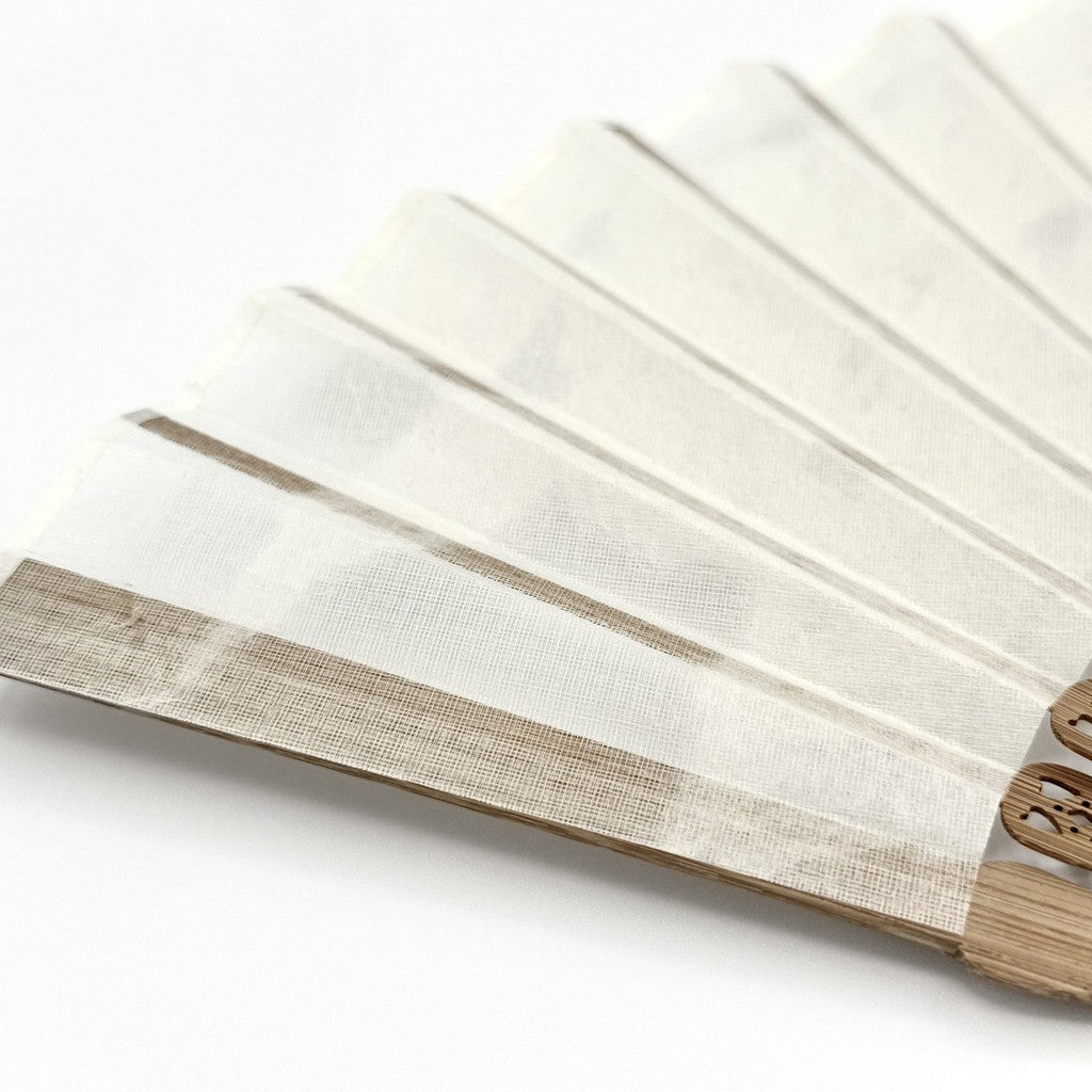 Japanese Bamboo Hand Fan – Sha-Kasane Layered, Hydrangea Washi Paper