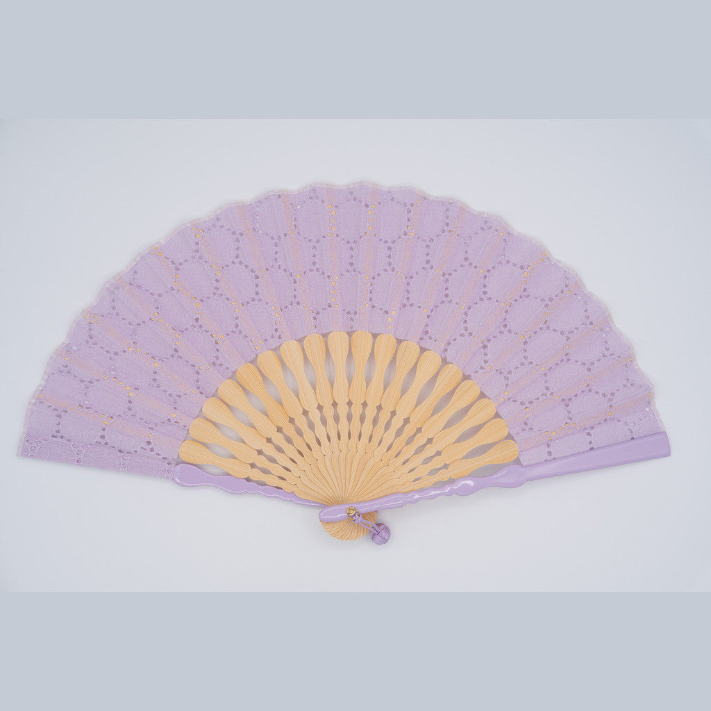 Japanese Hand Fan – Fabric Folding Cotton Lace, Gift