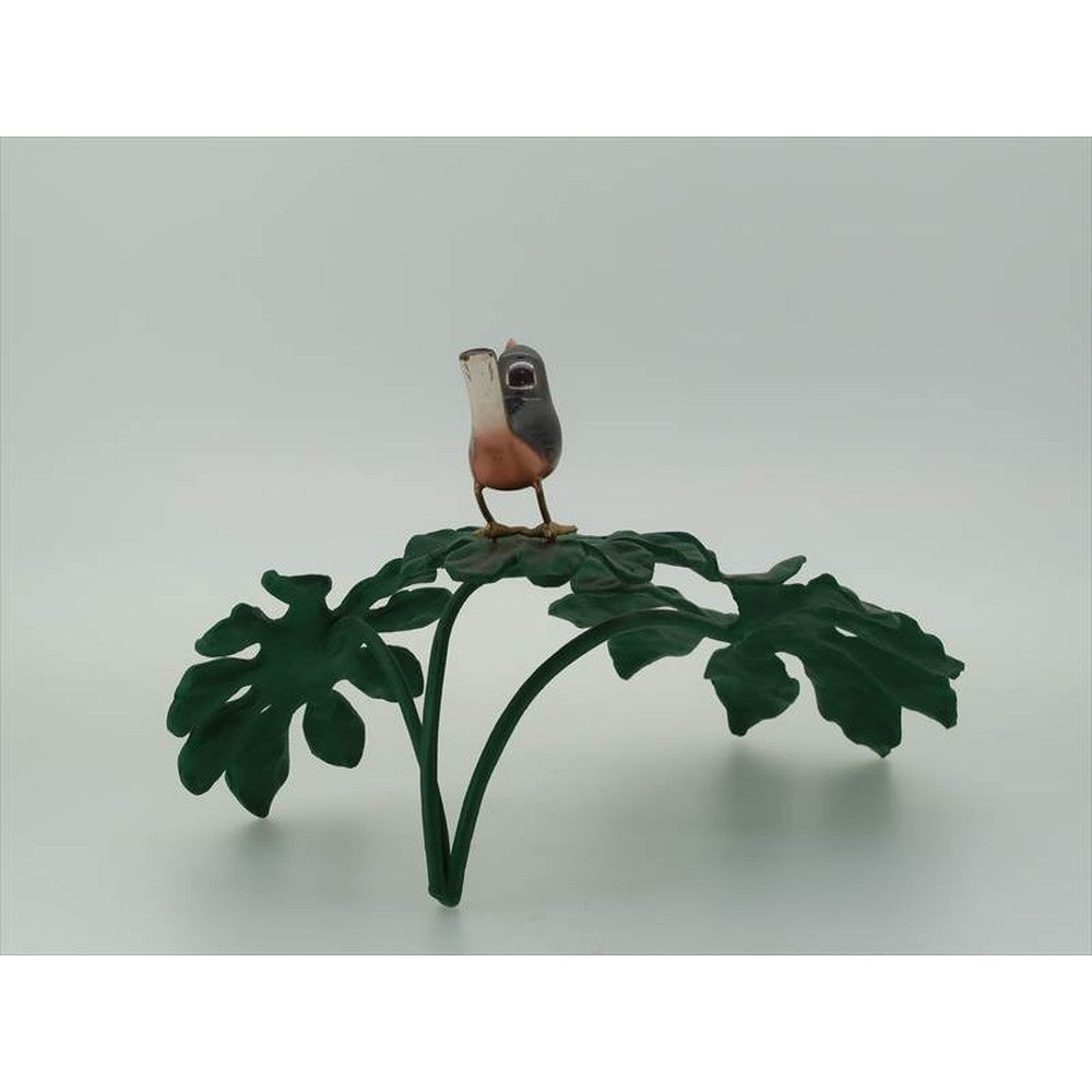 Japanese Ornament – Copper Okimono - Three Yatsuba Leaves with Java Spa