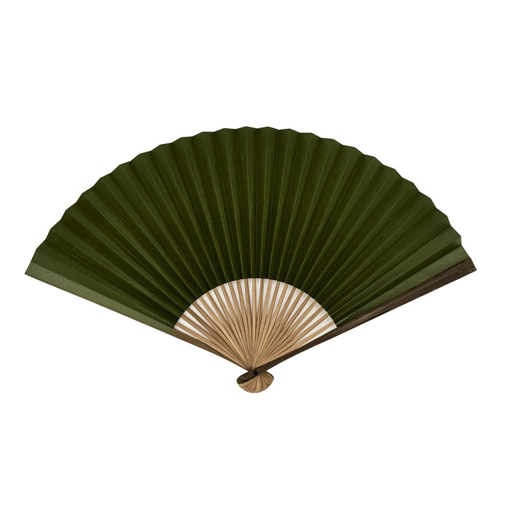 Japanese Bamboo Hand Fan – Ryoma Mustard (Black Lacquered), Decorative, Gift