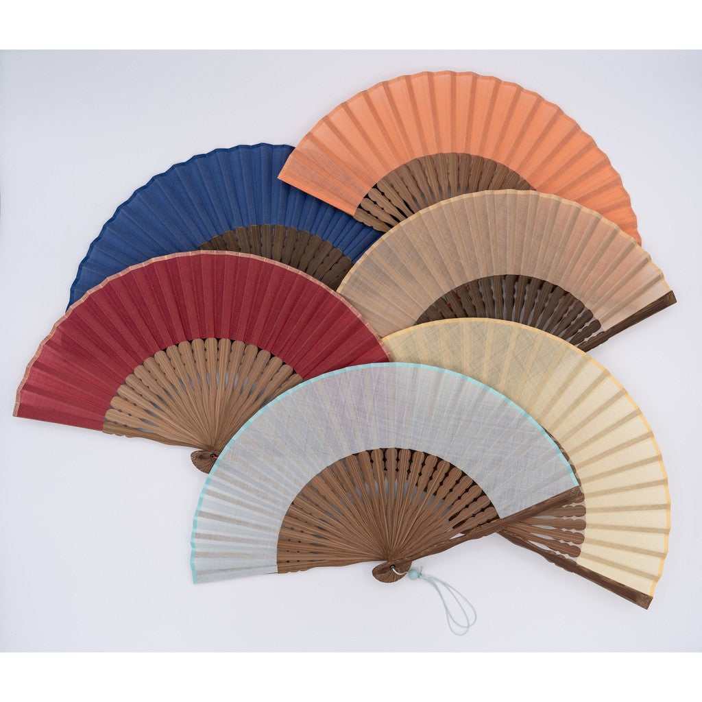 Japanese Bamboo Hand Fan – Linen Pocket Green, Decorative, Gift