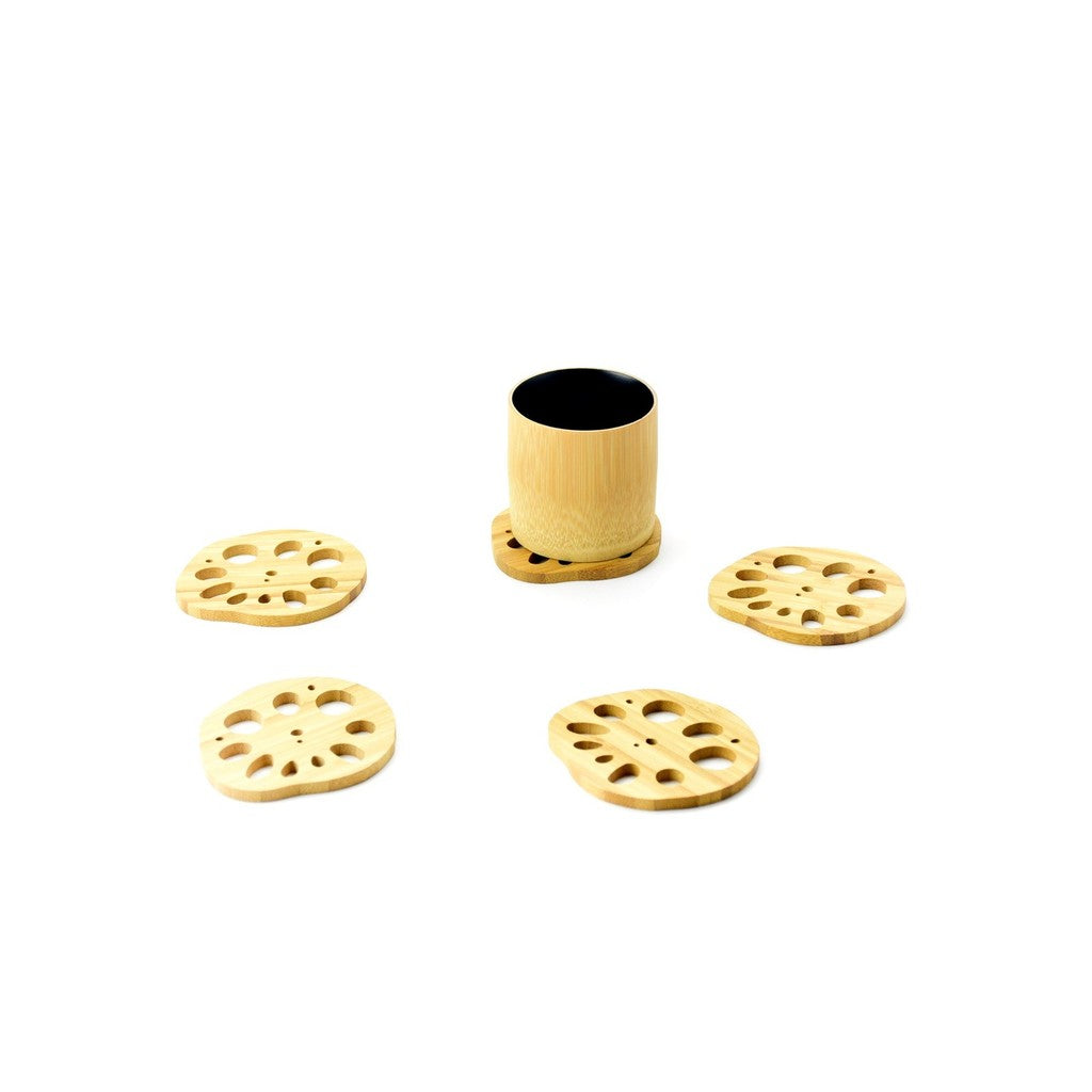 Japanese Bamboo Coaster – Lotus Root, Drink, Gift