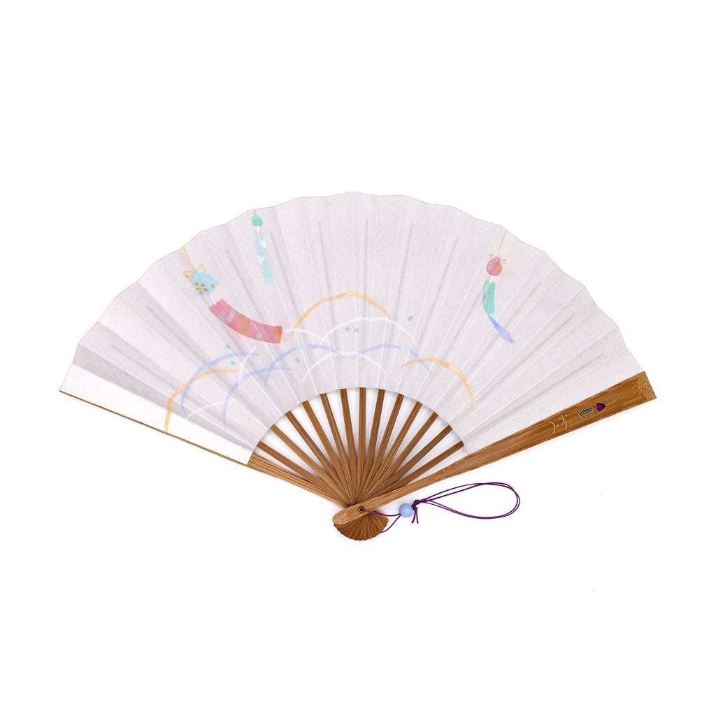 [Made in Kyoto] Kyo-Rin Folding Fan Wind Chime Bamboo+paper | Miyawaki Baisen-an Made in Kyoto Japan