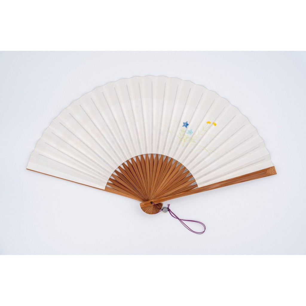 Japanese Hand Fan – Web Exclusive Bonus Kyo-Shu Folding Autumn Grasses on Si, Gift