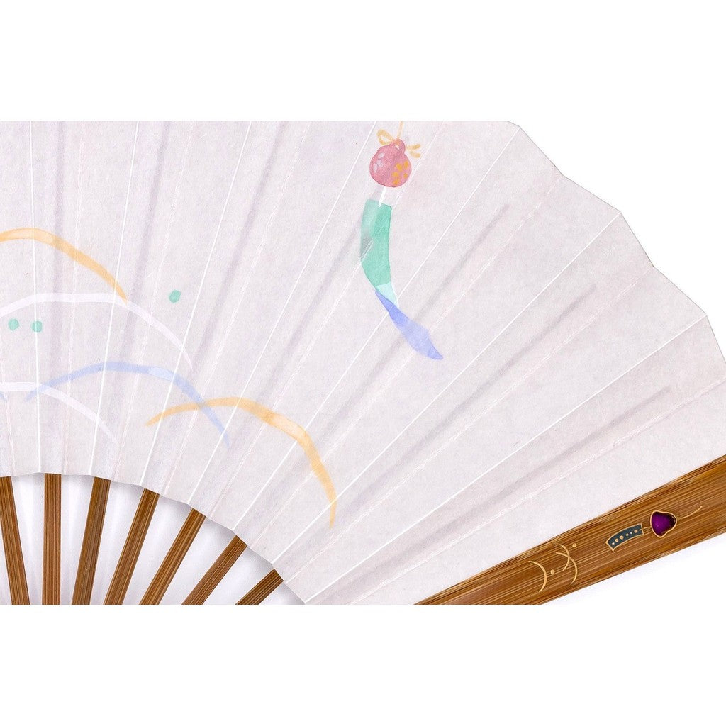 [Made in Kyoto] Kyo-Rin Folding Fan Wind Chime Bamboo+paper | Miyawaki Baisen-an Made in Kyoto Japan Authentic