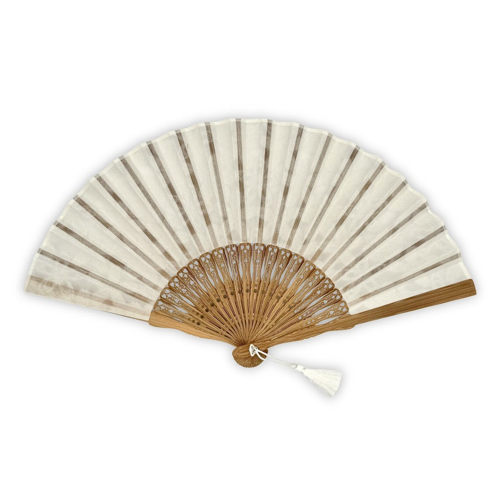 Japanese Bamboo Hand Fan – Sha-Kasane Layered, Cherry Blossom Washi Paper