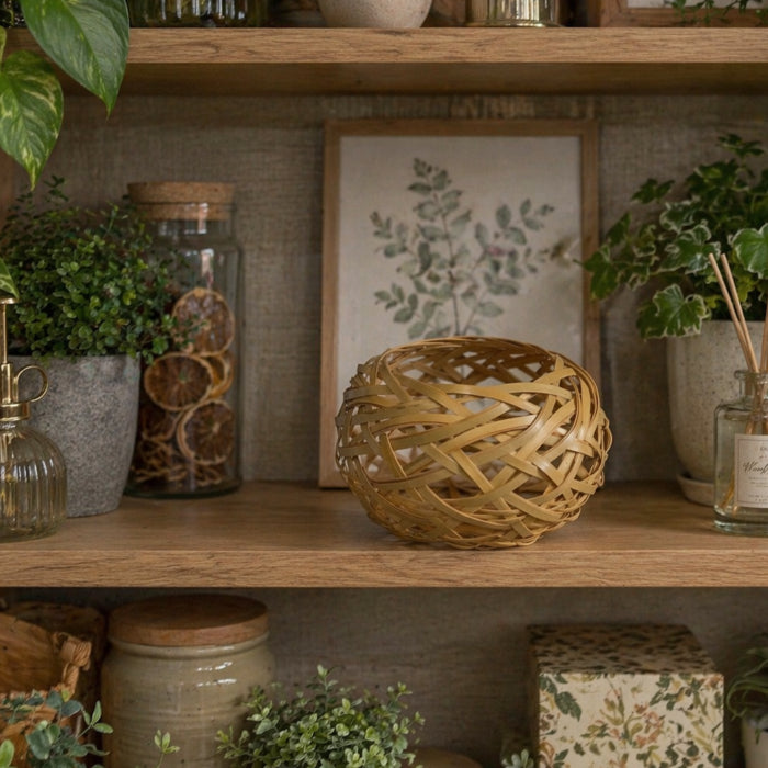Japanese Bamboo Storage Basket – Hand-Woven Fruit Bread Basket