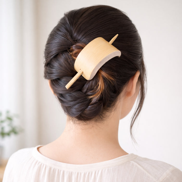 Japanese Bamboo Hair Clip – White Bamboo Hair Accessory