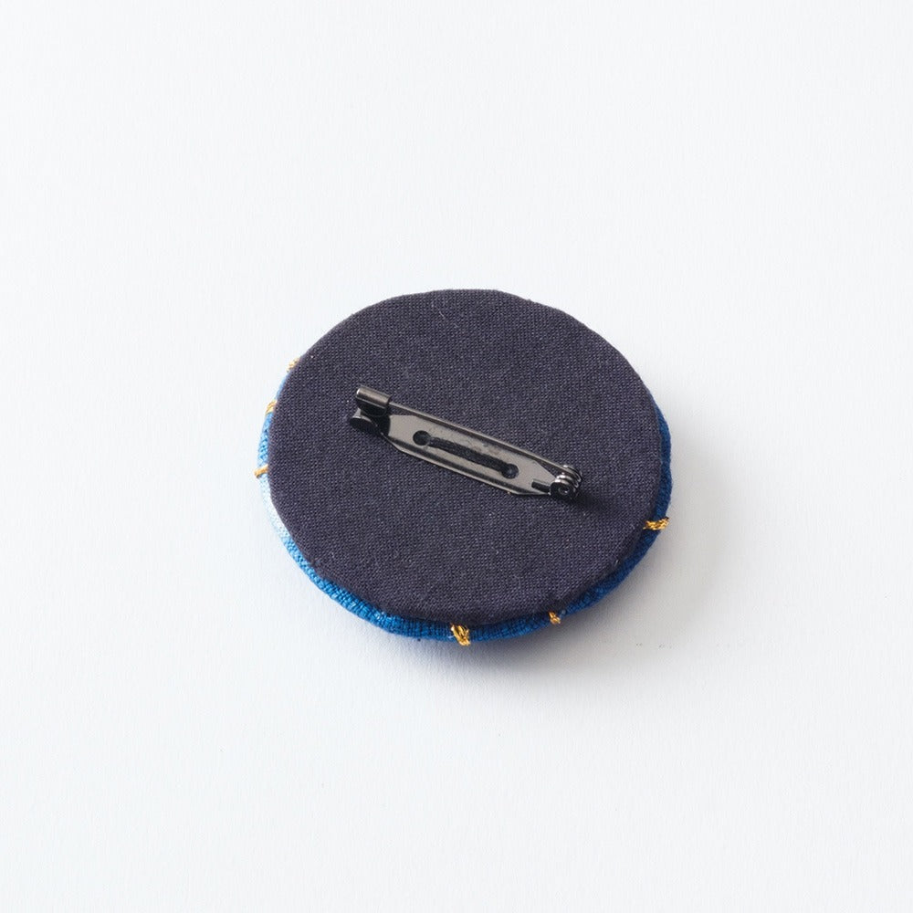 Japanese Fabric Brooch – Indigo Hand-Dyed Hijab Tudung Pin, Gift