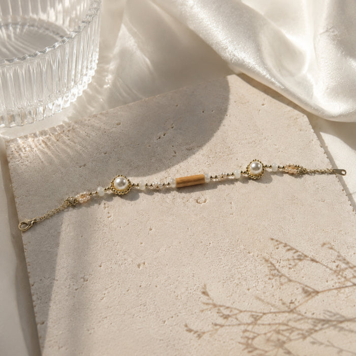 Japanese Bamboo Bracelet – HAKU White Bamboo Pearl Bangle