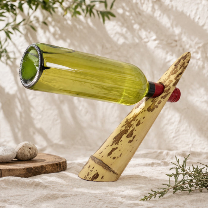 Japanese Bamboo Bottle Stand – Sake Wine Display Holder, Home Decor