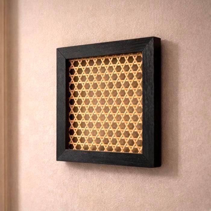 Japanese Bamboo Room Divider – Mutsume Woven Lattice Panel, Wall Decor