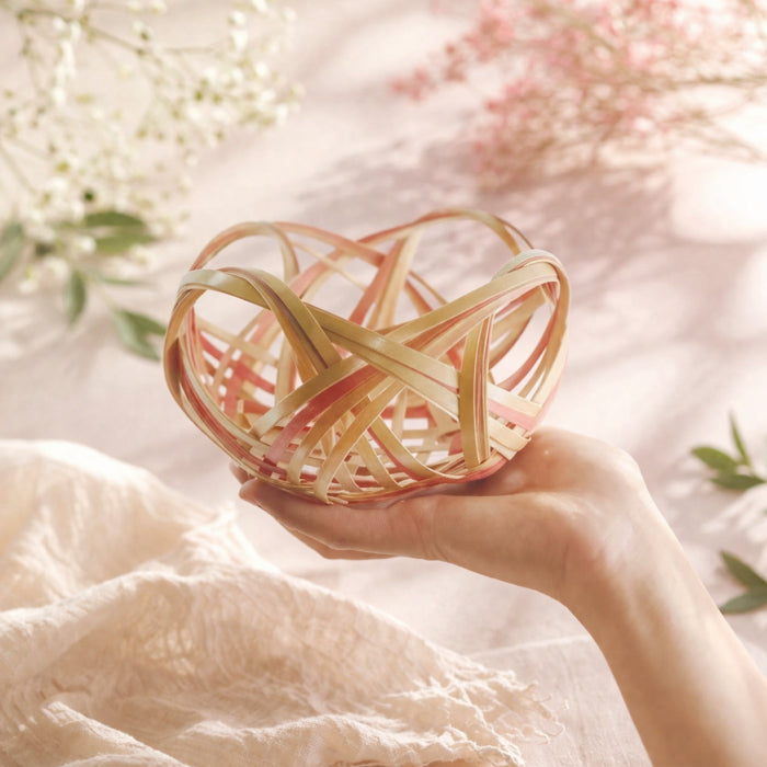 Japanese Bamboo Storage Basket – Hand-Woven Fruit Bread Basket