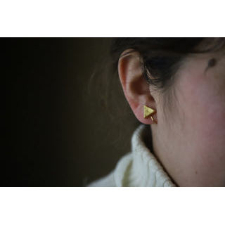 Japanese Wooden Earrings – Red Lacquer Stud, Gift