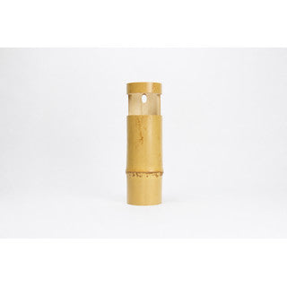 Japanese Bud Vase – Single-Cut Bamboo One-Node / Two-Node (with White Bamboo Water Tube), Stand
