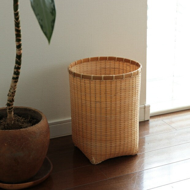 Japanese Bamboo Storage Basket – Wastebasket — Natural