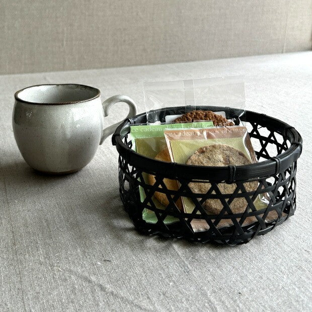 Japanese Bamboo Storage Basket – Mutsume Round, Handmade, Decorative