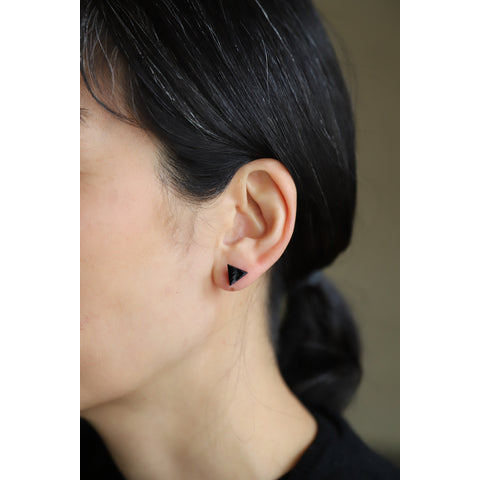 Japanese Wooden Earrings – Red Lacquer Stud, Gift