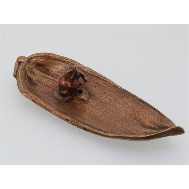 Japanese Incense Burner – Koro - Copper, Bamboo Grass with Frog, Incense Holder