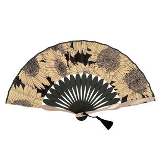 Japanese Hand Fan – Fabric Folding VIVID 13 (Light Blue), Gift