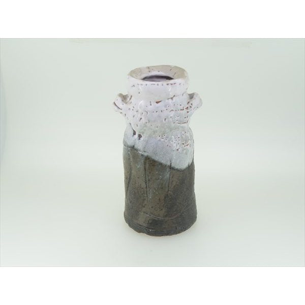 Japanese Flower Vase – Single-Stem - Ear Handle, Mishita, Hagi Bush Clover, Ceramic