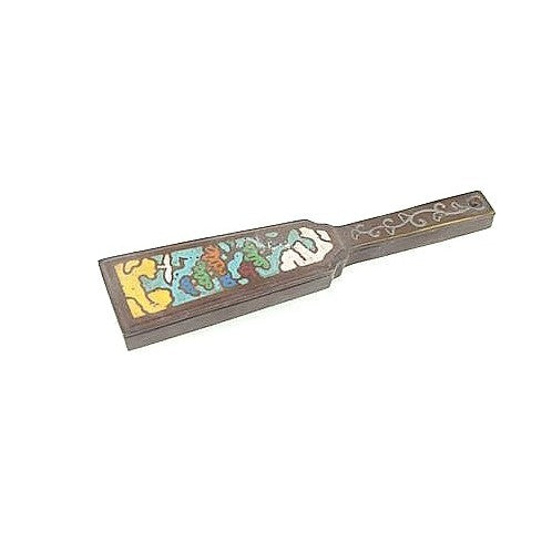Japanese Calligraphy Brush – Yatate Box - Copper, Flat Hagoita Paddle, Shippo, Case