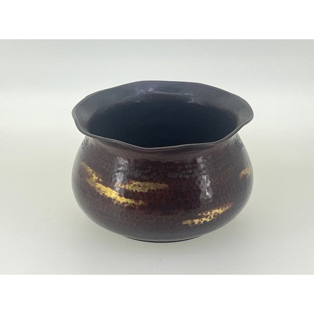 Japanese Tea Ceremony Accessories – Kensui Bowl - Copper, Bag Shape Hammered, Isseid