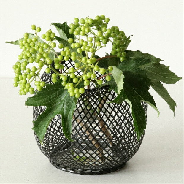 Japanese Bamboo Storage Basket – Oboro Flower, Handmade, Decorative