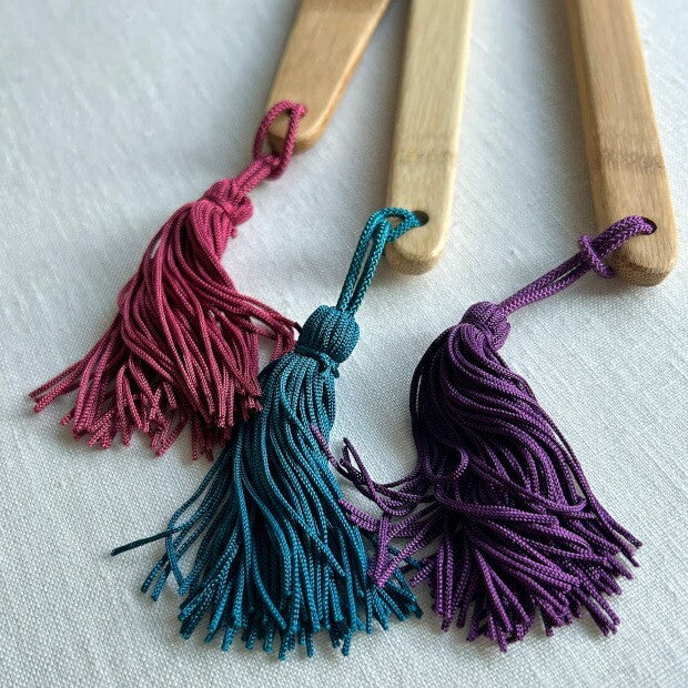 Japanese Wooden Earrings – Kumihimo Braided Tassel, Gift