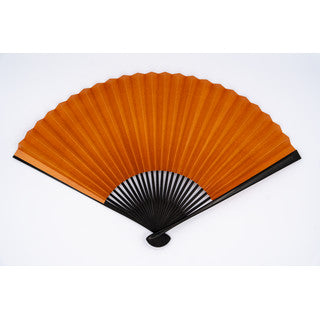 Japanese Bamboo Hand Fan – Ryoma Mustard (Black Lacquered), Decorative, Gift