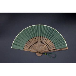 Japanese Bamboo Hand Fan – Linen Pocket Green, Decorative, Gift