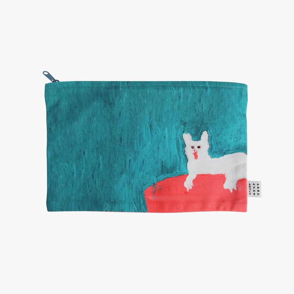 Japanese Fabric Pouch – Cat on the Sofa, Zipper