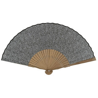Japanese Bamboo Hand Fan – Fabric Folding Kamishimo Komon Tortoiseshell Treasure, Gift