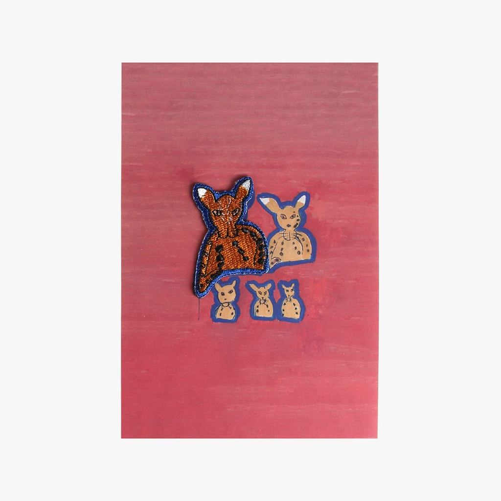 Japanese Cat Postcard – Wappen - Serval and Cubs, Art Print