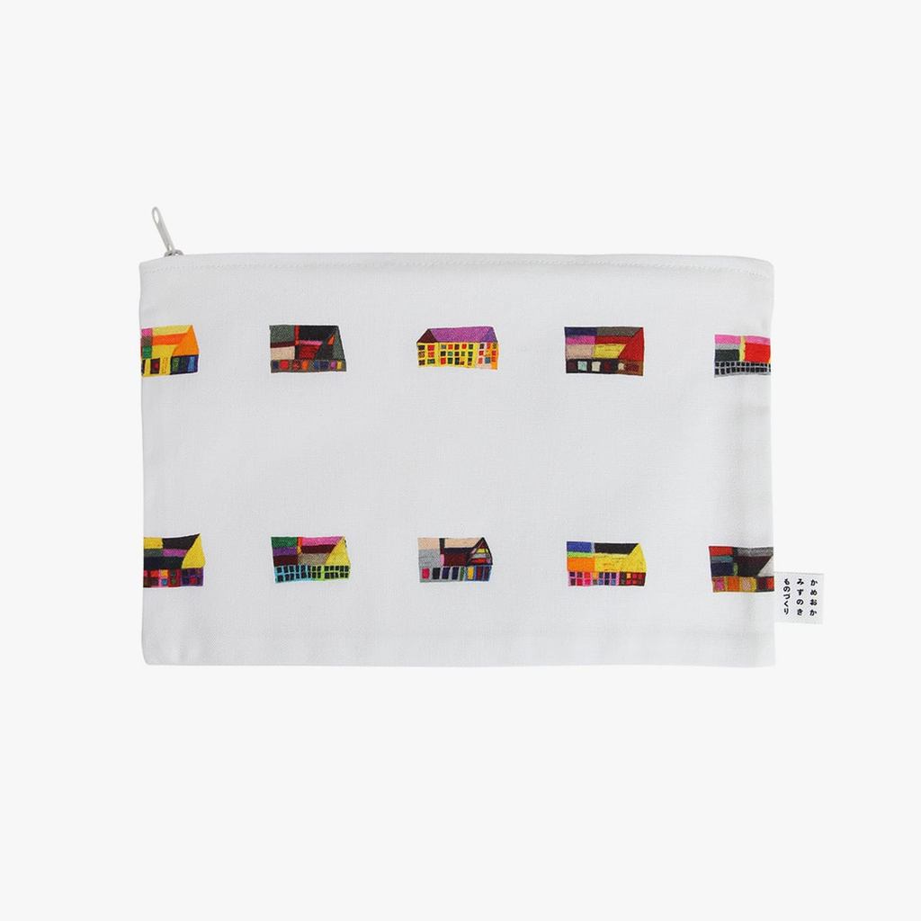 Japanese Fabric Pouch – House, Zipper