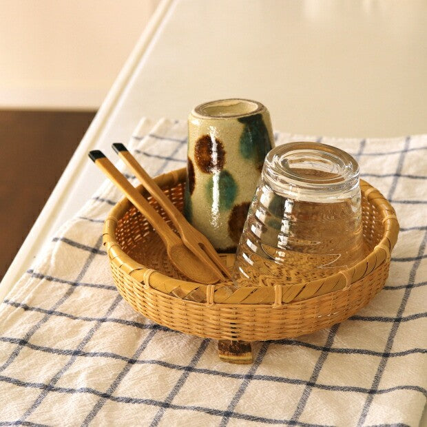 Japanese Bamboo Zaru Tray – Footed S