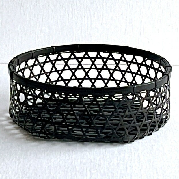 Japanese Bamboo Storage Basket – Mutsume Round, Handmade, Decorative