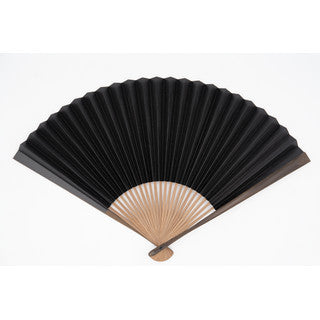 Japanese Bamboo Hand Fan – Ryoma Mustard (Black Lacquered), Decorative, Gift