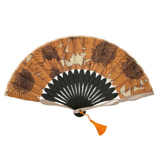 Japanese Hand Fan – Fabric Folding VIVID 13 (Light Blue), Gift